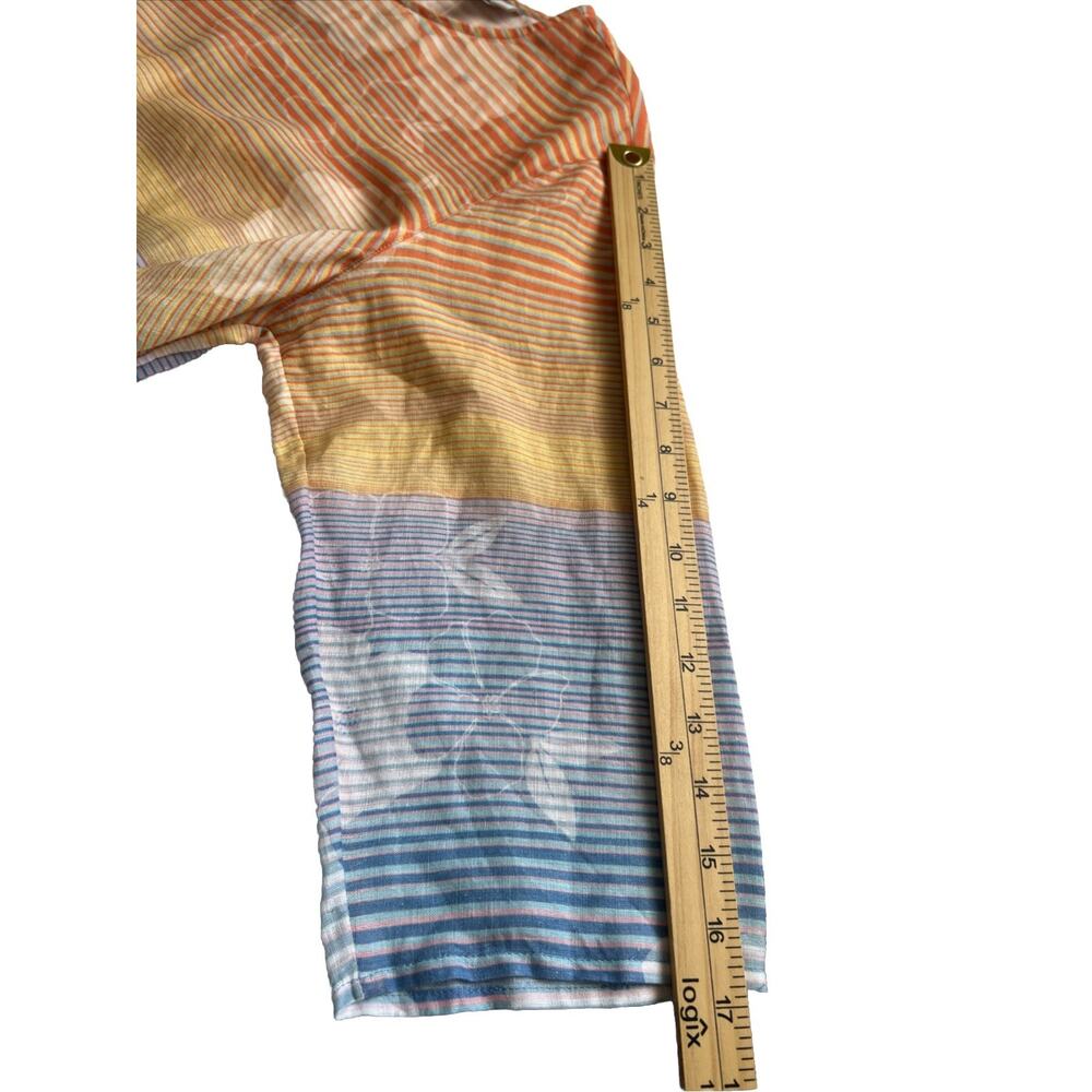 NWT J. Jill Love Linen Tunic Top Women 1X Floral Sunset Blouse 3/4 Sleeves Linen - Picture 10 of 11